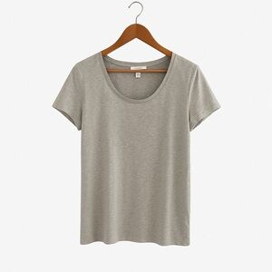 Daily Ritual Supima Cotton Gray Scoop Neck Tee Shirt Size XL Elevated Basic